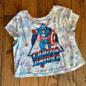 Captain America Tie-Dye XL cropped T-Shirt